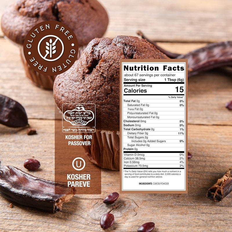 Roots Circle Premium Unsweetened Carob Powder - 14oz Kosher Cocoa Alternative - Image 2